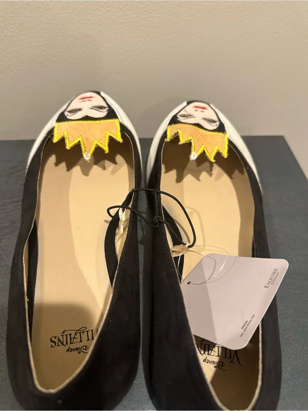 Disney Ivory, Black & Gold Evil Queen Embroidered Ballet Flats